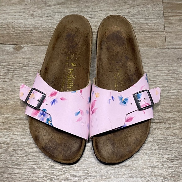 PAPILLIO BY BIRKENSTOCK PINK FLORAL SLIDES SIZE 10 (41) - Picture 3 of 9